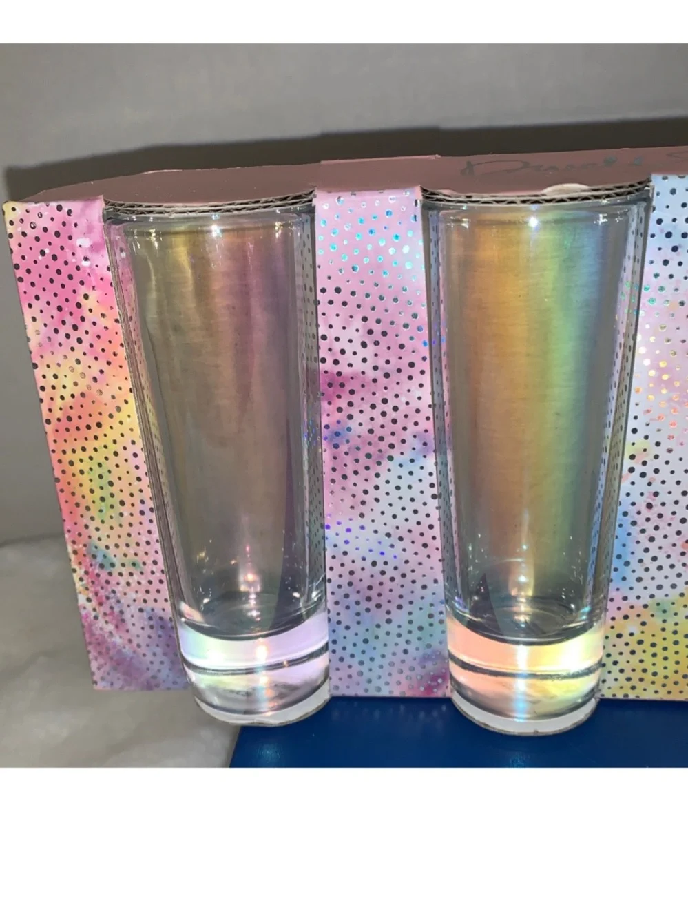 🎄🧑‍🎄Glam Shot Glasses Set of 4 Dwell New York Iridescent Cocktail Party NWT